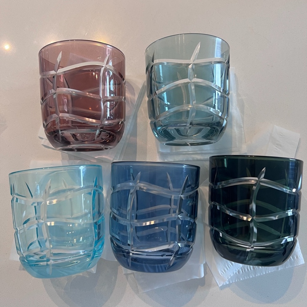 LOT of 5 Dior Small Glasses Tortoiseshell Pastel Harmony glassware cup